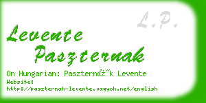 levente paszternak business card